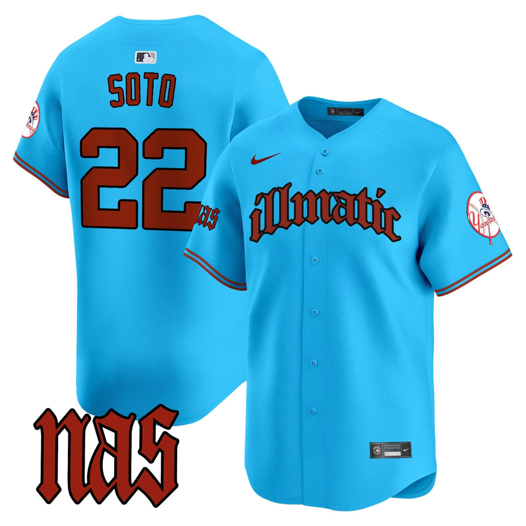 NYY Nas Illmatic Vapor Premier Limited Jersey - All Stitched