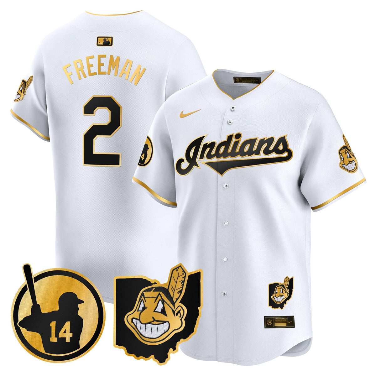 Cleveland Indians Larry Doby Patch Vapor Premier Limited Jersey - All Stitched