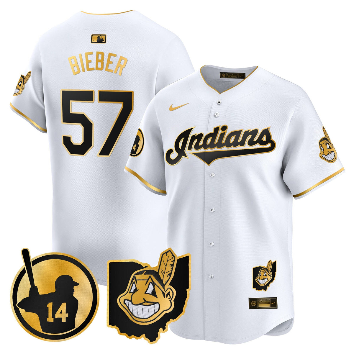 Cleveland Indians Larry Doby Patch Vapor Premier Limited Jersey - All Stitched