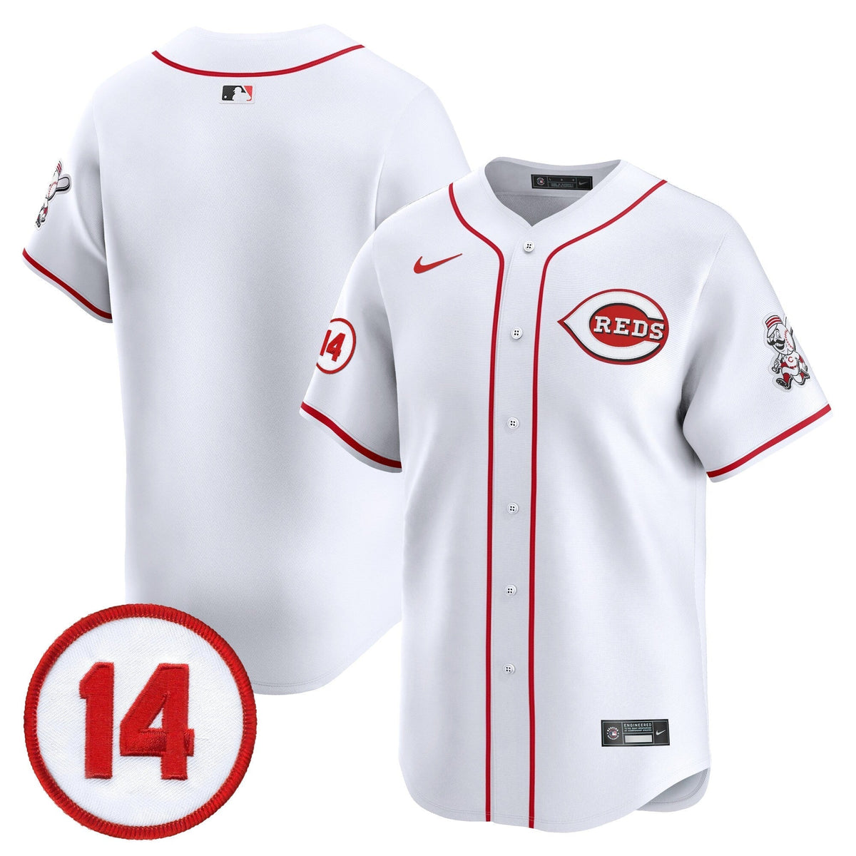 CIN Pete Rose Patch Vapor Premier Limited Jersey - All Stitched