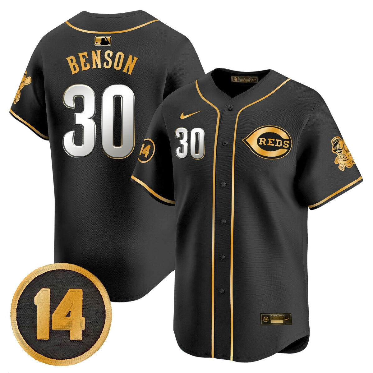 CIN Pete Rose Patch Vapor Premier Limited Jersey - All Stitched