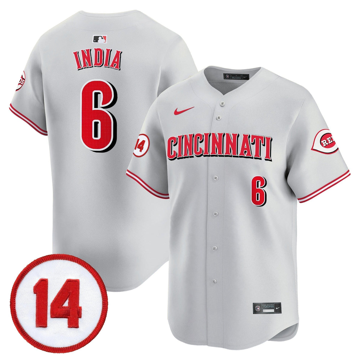 CIN Pete Rose Patch Vapor Premier Limited Jersey - All Stitched