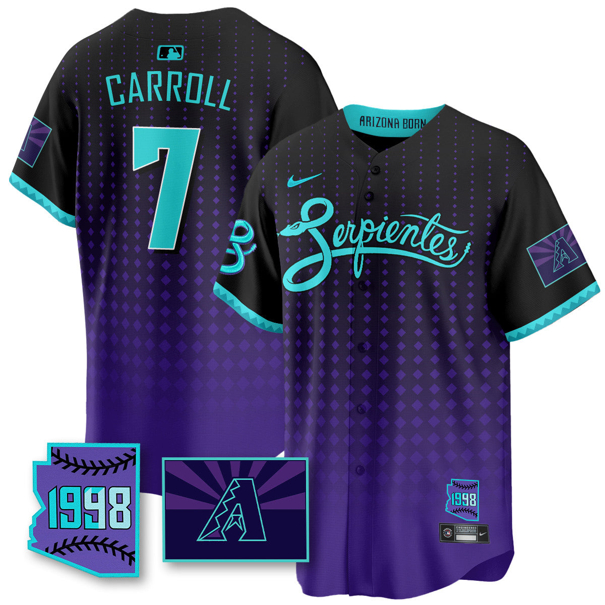 ARI Purple for Second âSerpientesâ City Connect Jersey - All Stitched
