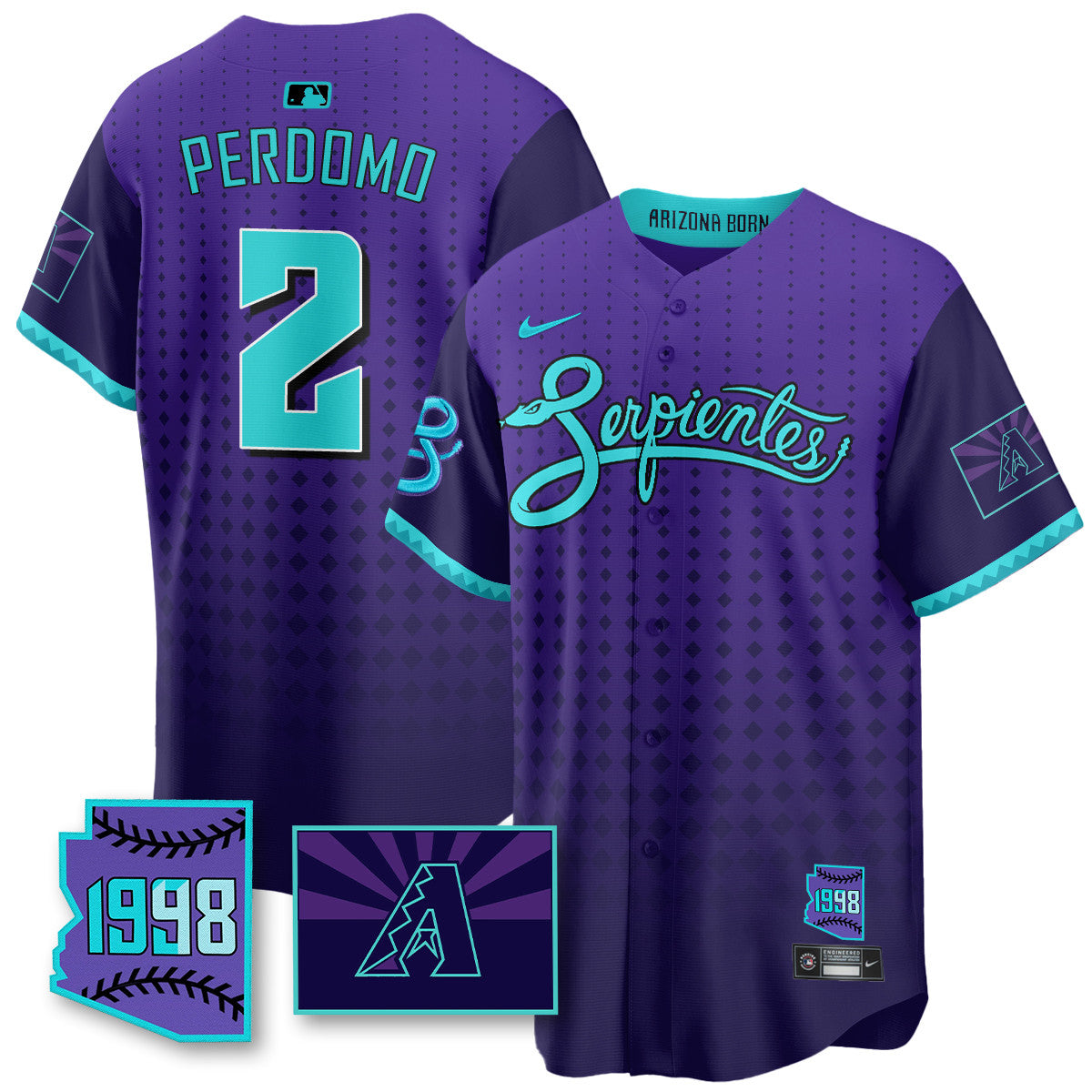 ARI Purple for Second âSerpientesâ City Connect Men Jersey - All Stitched