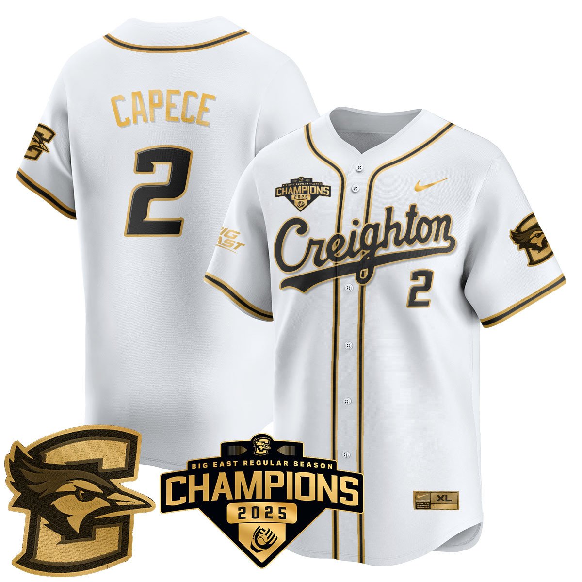 Creighton Bluejays Baseball 2025 Big East Baseball Tournament Champions Jersey N1 - All Stitched