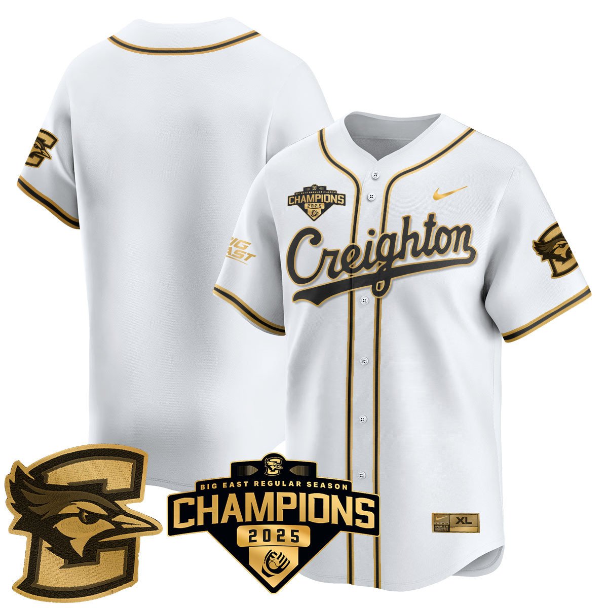Creighton Bluejays Baseball 2025 Big East Baseball Tournament Champions Jersey N1 - All Stitched