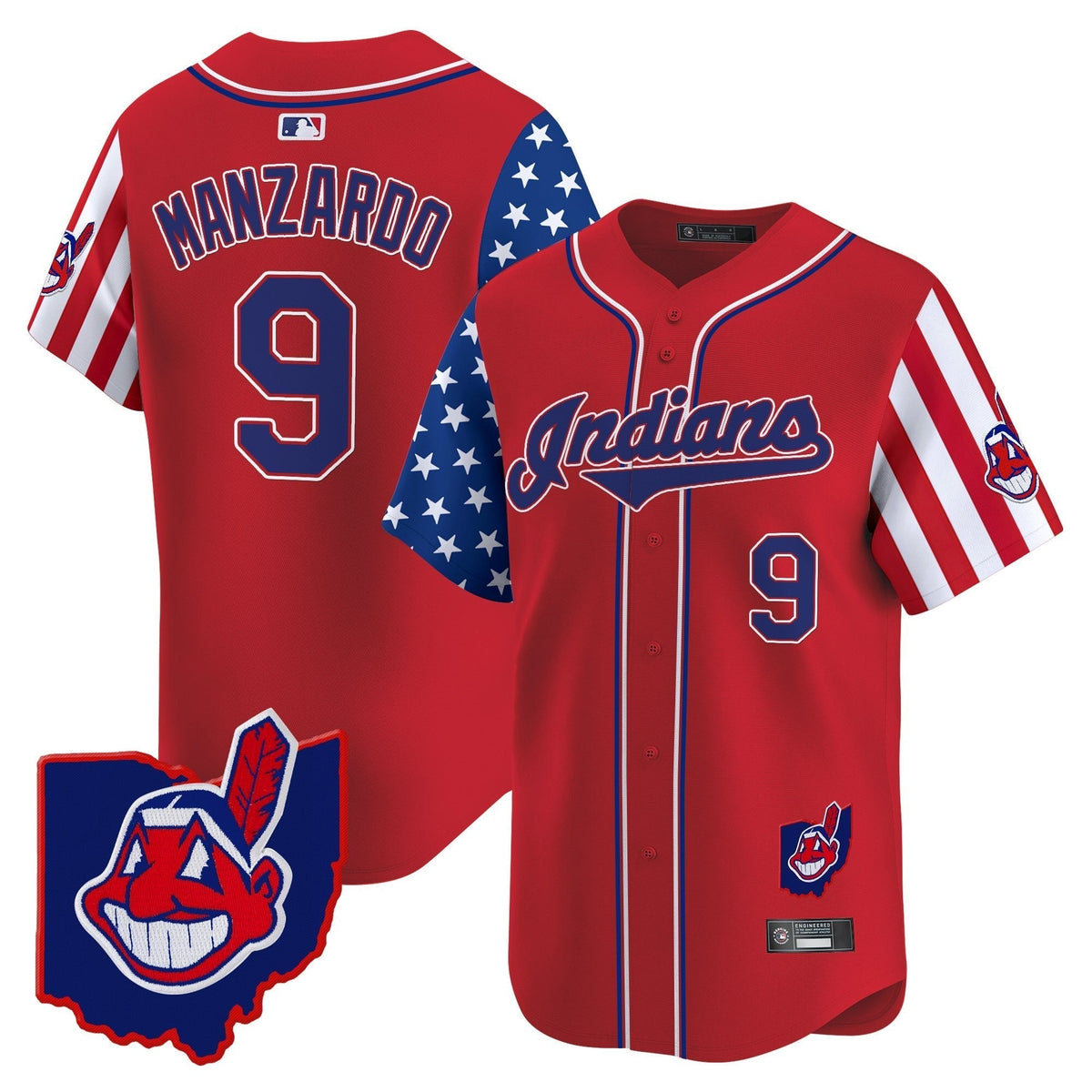 Cleveland Indians 2025 Independence Day Vapor Premier Limited Jersey - All Stitched