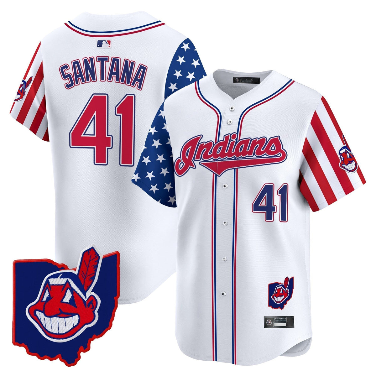 Cleveland Indians 2025 Independence Day Vapor Premier Limited Men Jersey - All Stitched