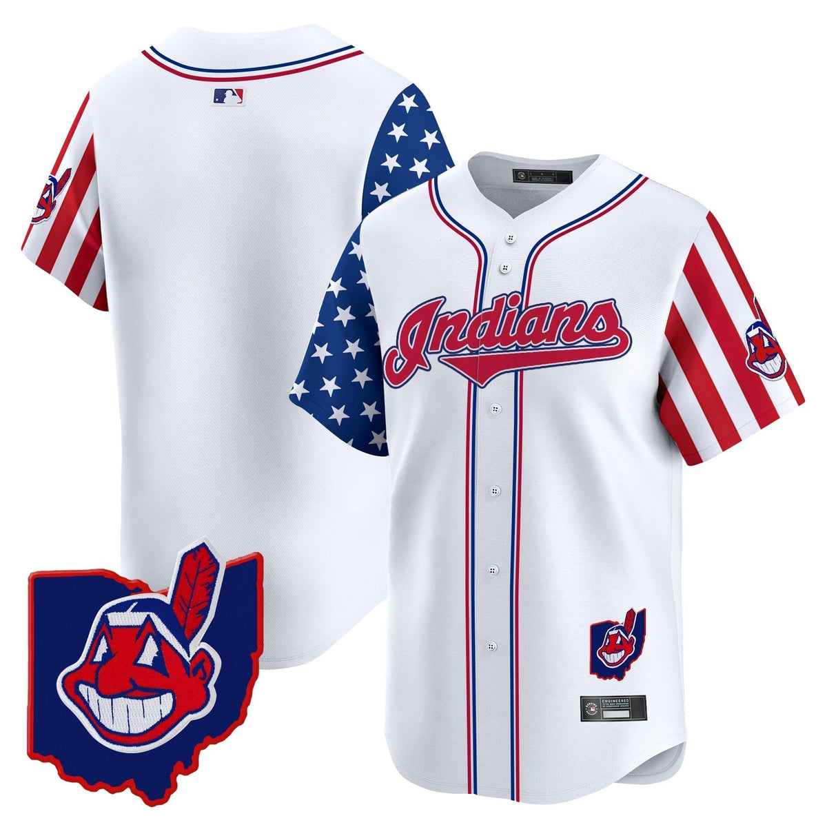 Cleveland Indians 2025 Independence Day Vapor Premier Limited Men Jersey - All Stitched