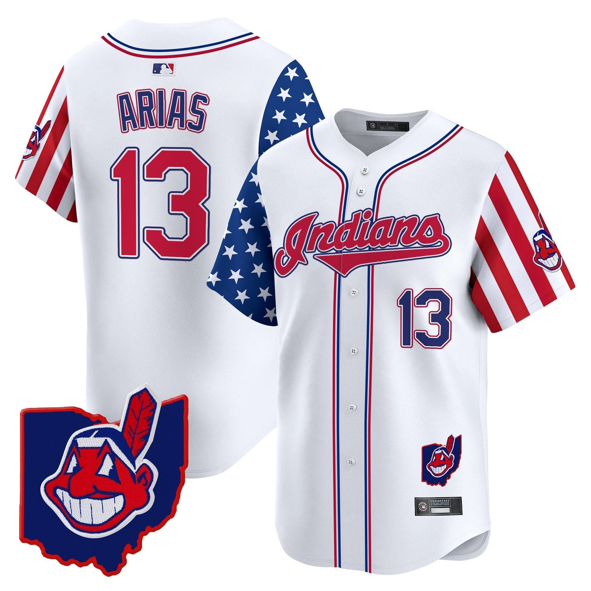 Cleveland Indians 2025 Independence Day Vapor Premier Limited Men Jersey - All Stitched