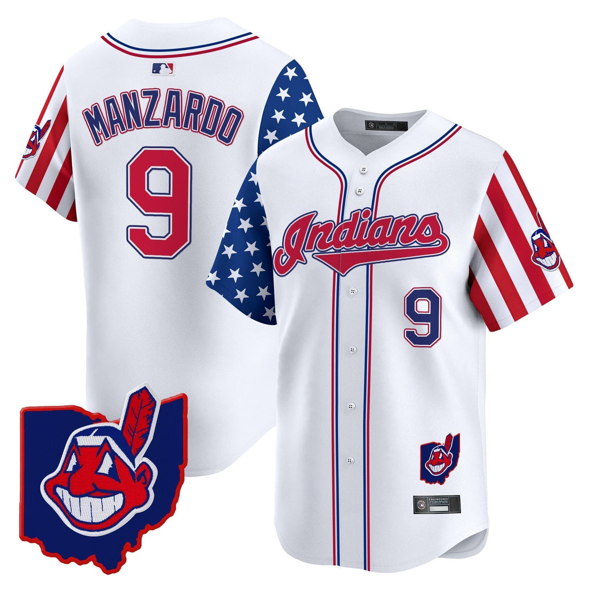 Cleveland Indians 2025 Independence Day Vapor Premier Limited Men Jersey - All Stitched