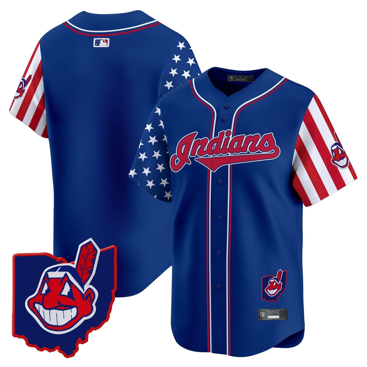 Cleveland Indians 2025 Independence Day Vapor Premier Limited Jersey - All Stitched