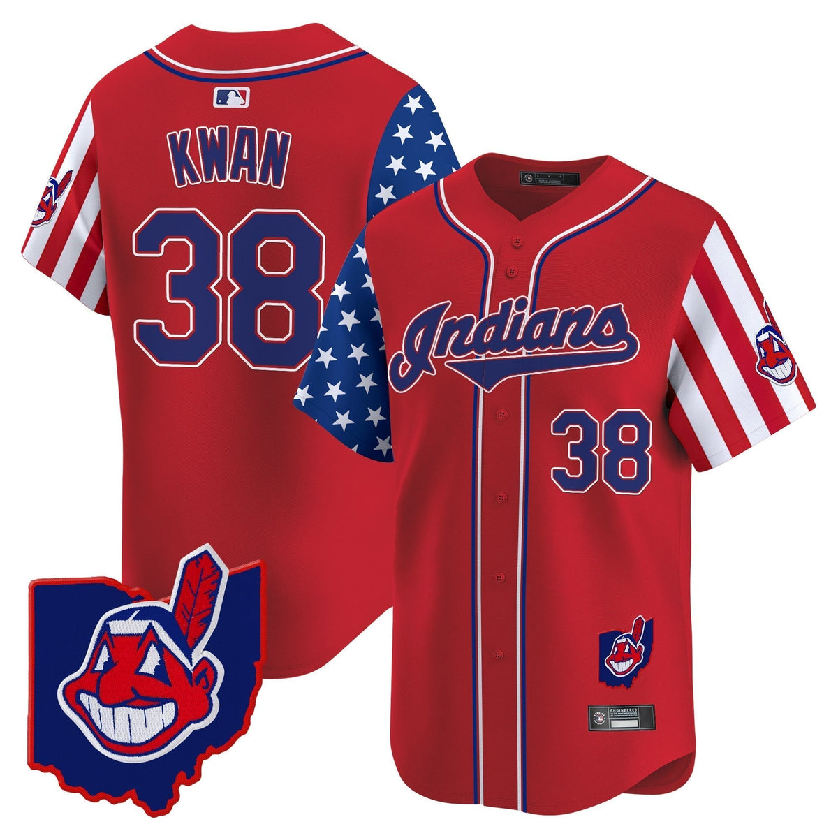 Cleveland Indians 2025 Independence Day Vapor Premier Limited Jersey - All Stitched