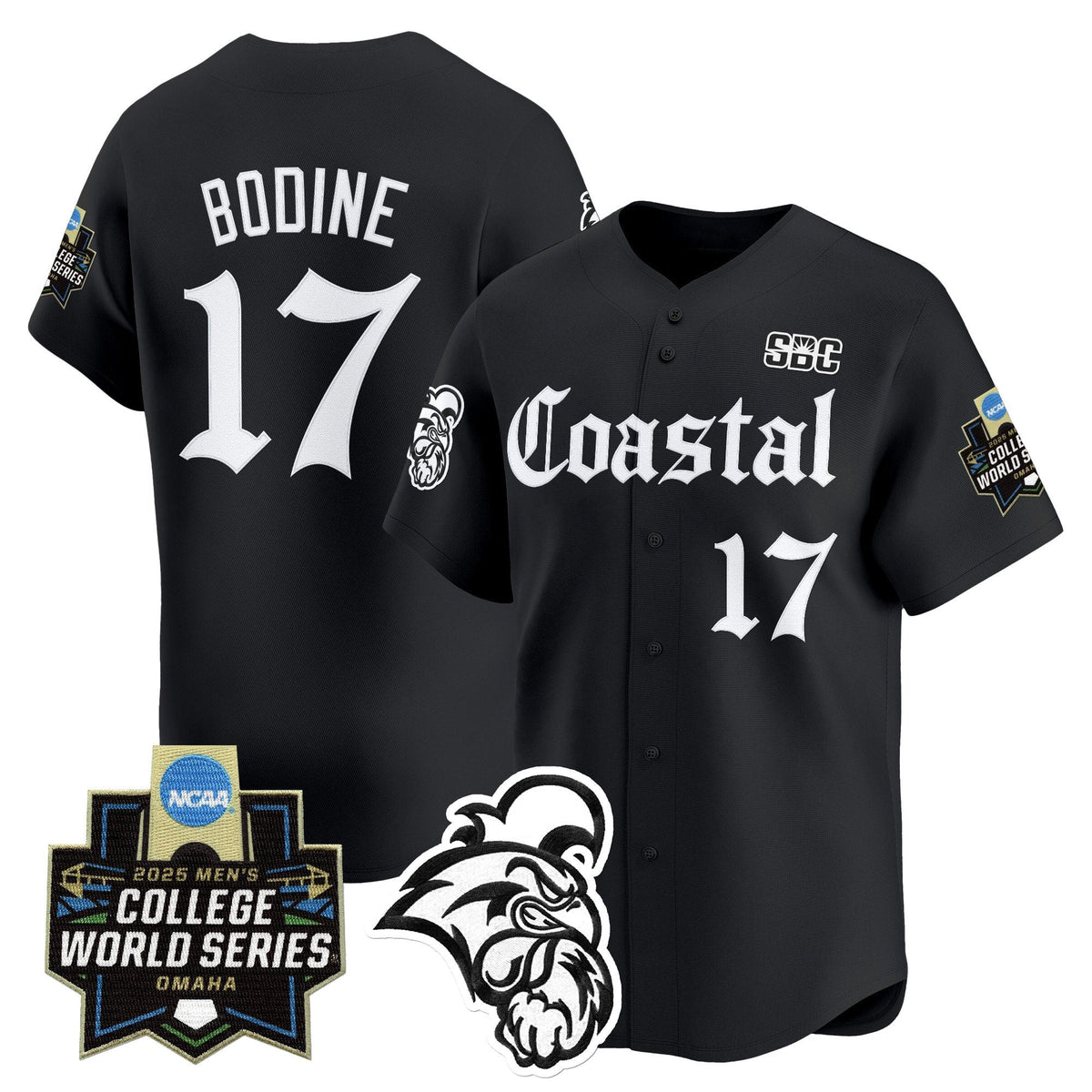 Coastal Carolina Chanticleers 2025 World Series 'Gothic Coastline Edition' Vapor Premier Limited Jersey - Stitched
