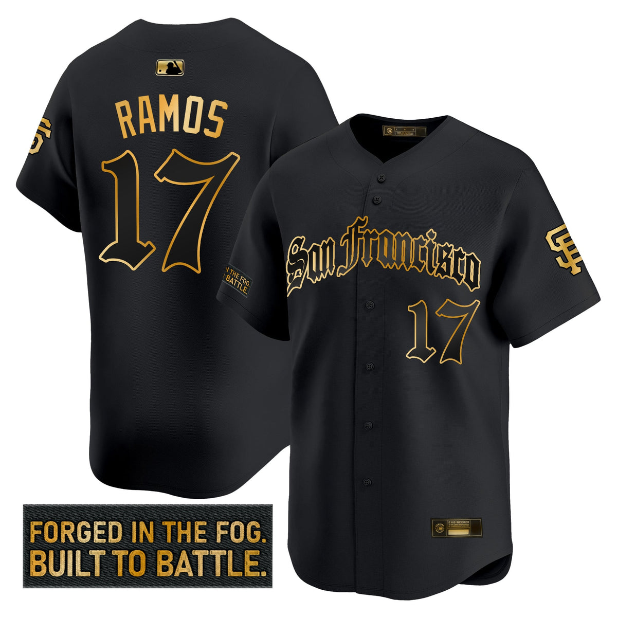 SF 'Gothic Fog Edition' Gold Vapor Premier Limited Jersey - All Stitched