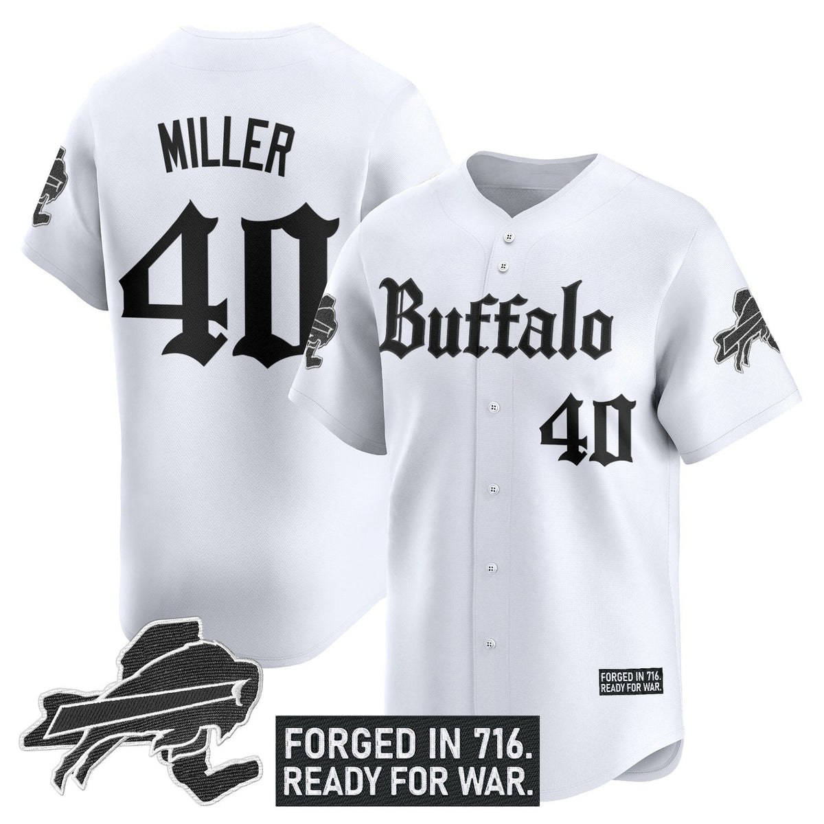 BUF 'Gothic Cold Front Edition' Vapor Baseball Jersey - Stitched