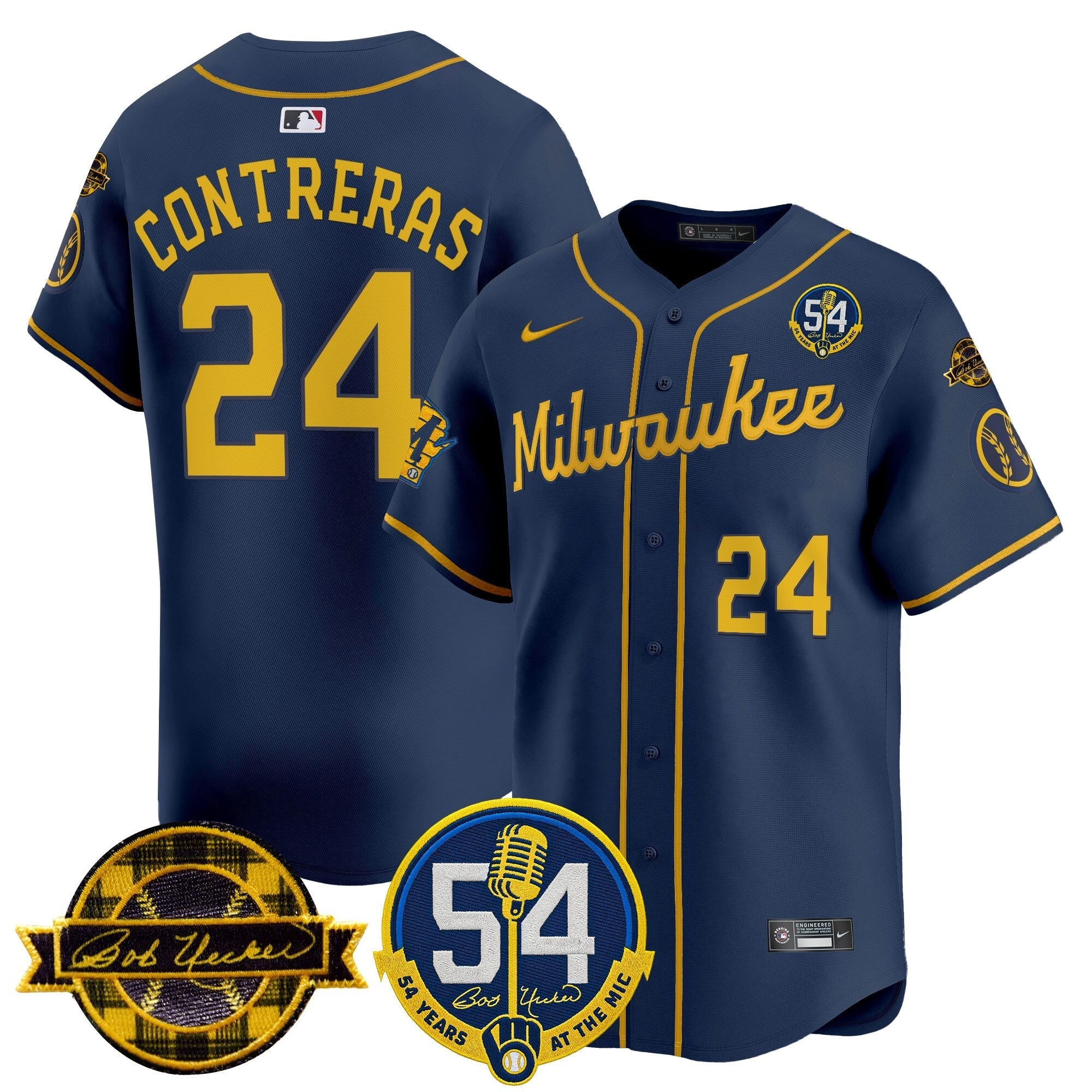 MIL 'Bob Uecker - 54 Seasons for Brewers' Vapor Premier Limited Jersey - All Stitched