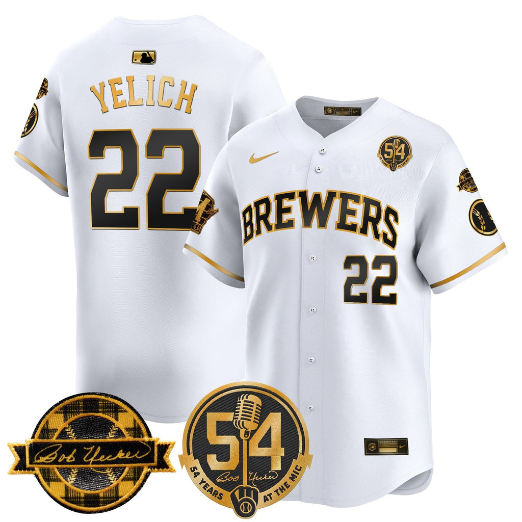 MIL 'Bob Uecker - 54 Seasons for Brewers' City Connect Jersey - Stitched