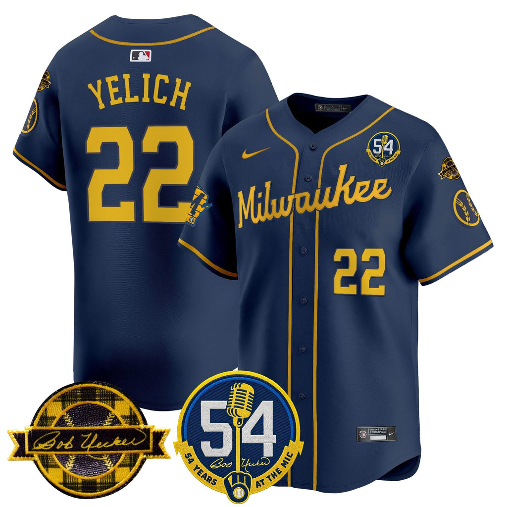 MIL 'Bob Uecker - 54 Seasons for Brewers' Vapor Premier Limited Men Jersey - All Stitched