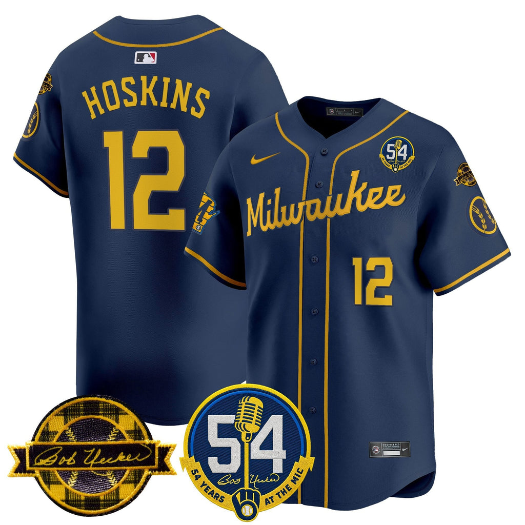 MIL 'Bob Uecker - 54 Seasons for Brewers' City Connect Jersey - Stitched