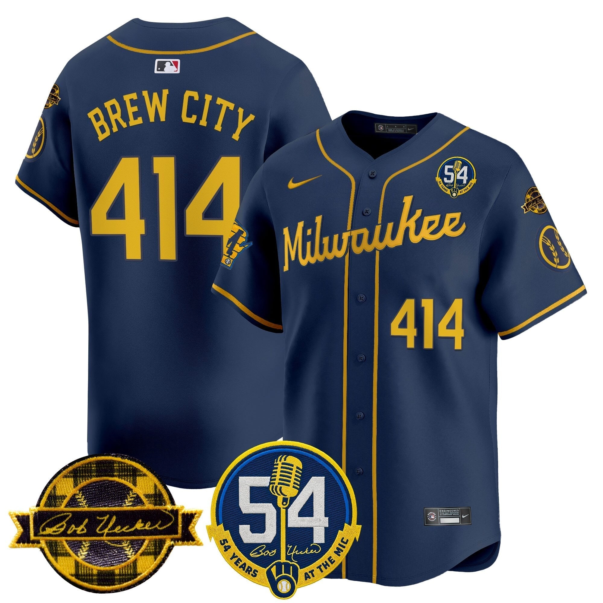 MIL 'Bob Uecker - 54 Seasons for Brewers' Vapor Premier Limited Jersey - All Stitched