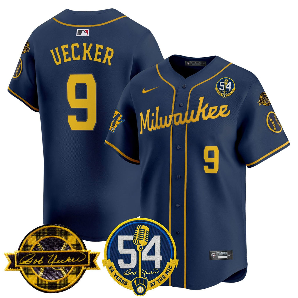 MIL 'Bob Uecker - 54 Seasons for Brewers' City Connect Jersey - Stitched