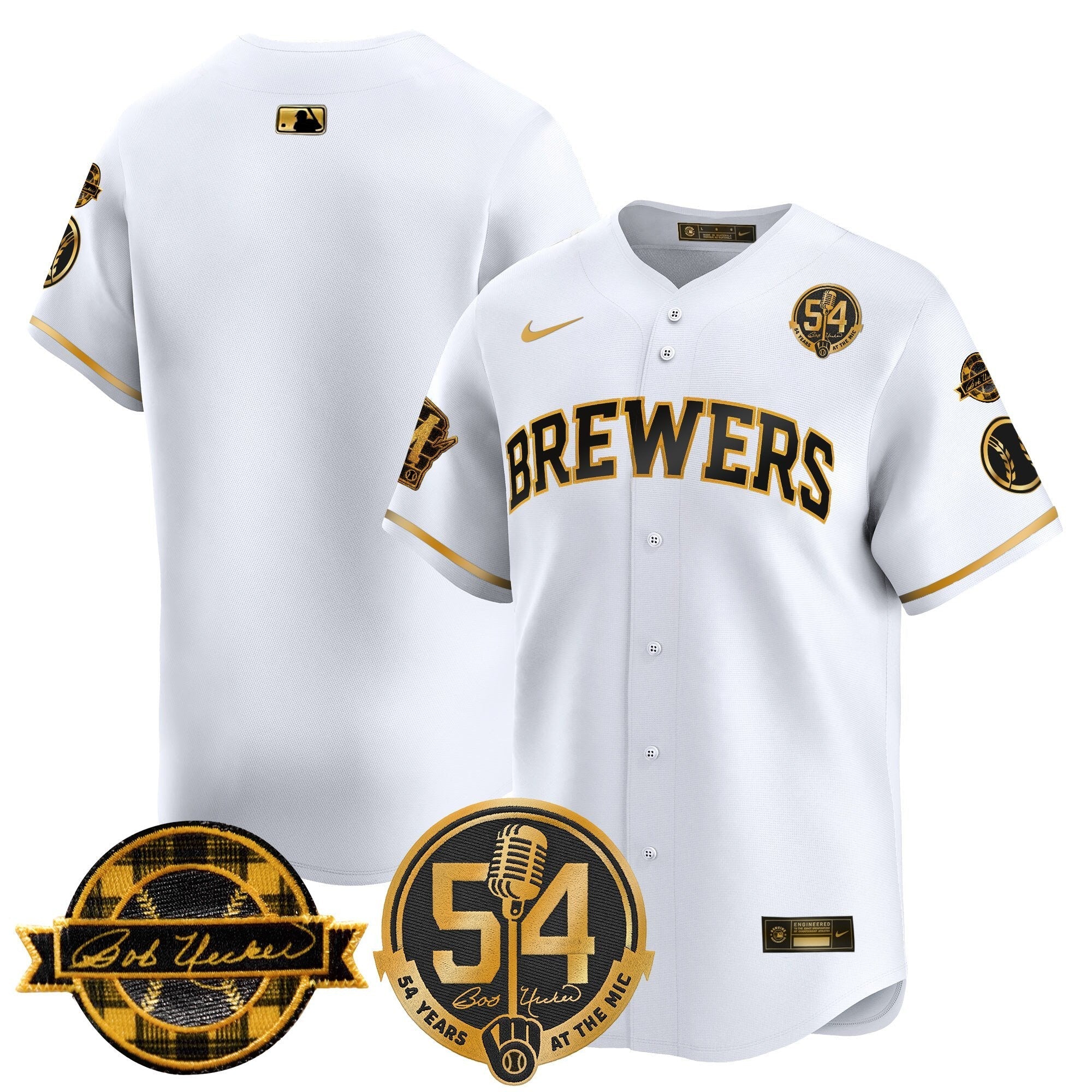 MIL 'Bob Uecker - 54 Seasons for Brewers' Vapor Premier Limited Jersey - All Stitched