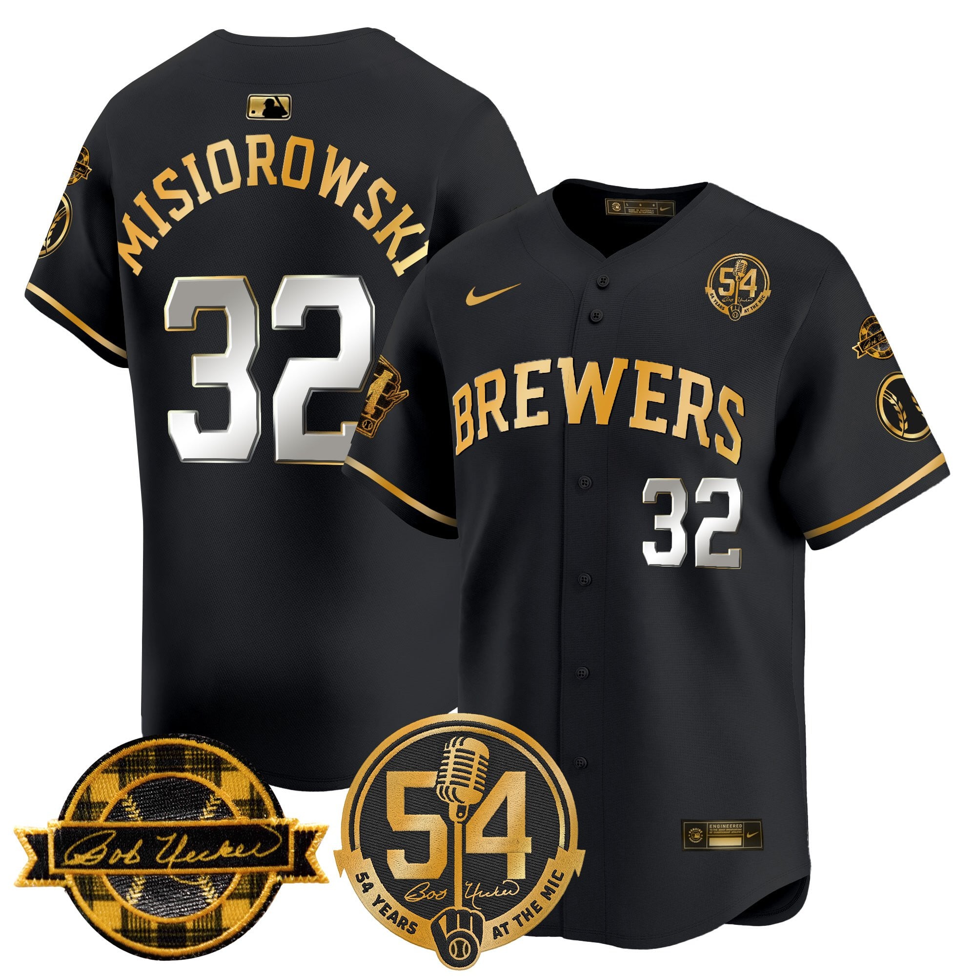 MIL 'Bob Uecker - 54 Seasons for Brewers' Vapor Premier Limited Jersey - All Stitched