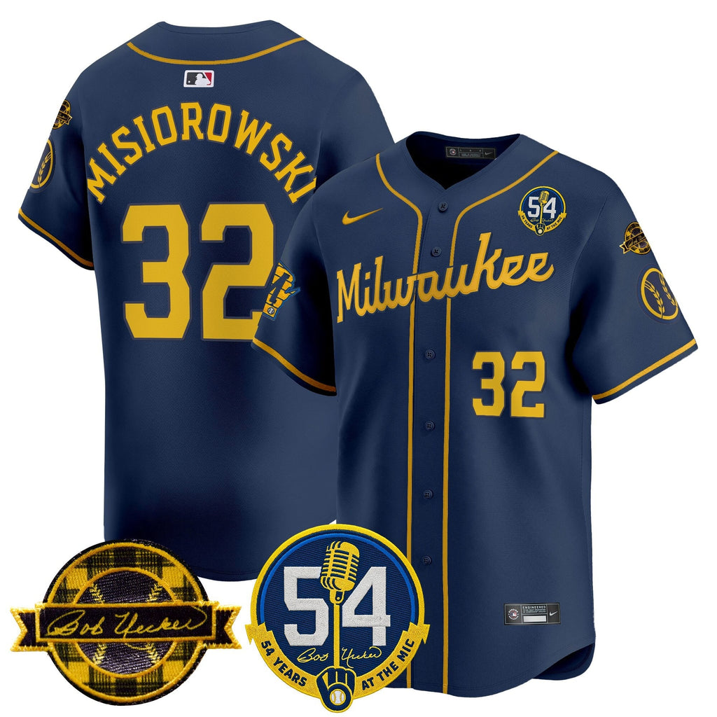 MIL 'Bob Uecker - 54 Seasons for Brewers' Vapor Premier Limited Jersey - All Stitched