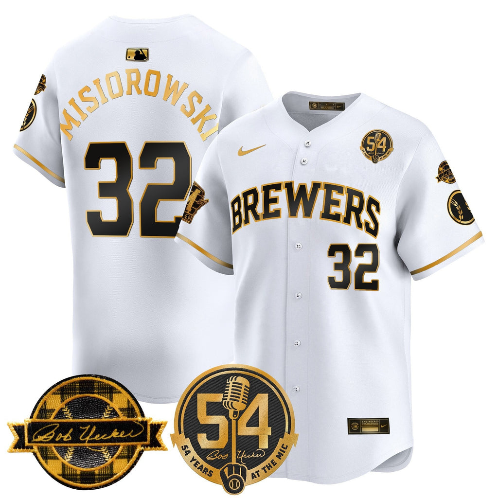 MIL 'Bob Uecker - 54 Seasons for Brewers' Vapor Premier Limited Jersey - All Stitched