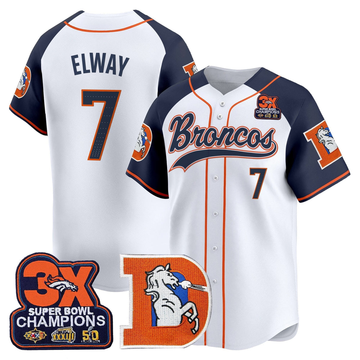 DEN Throwback Vapor Baseball Jersey - All Stitched