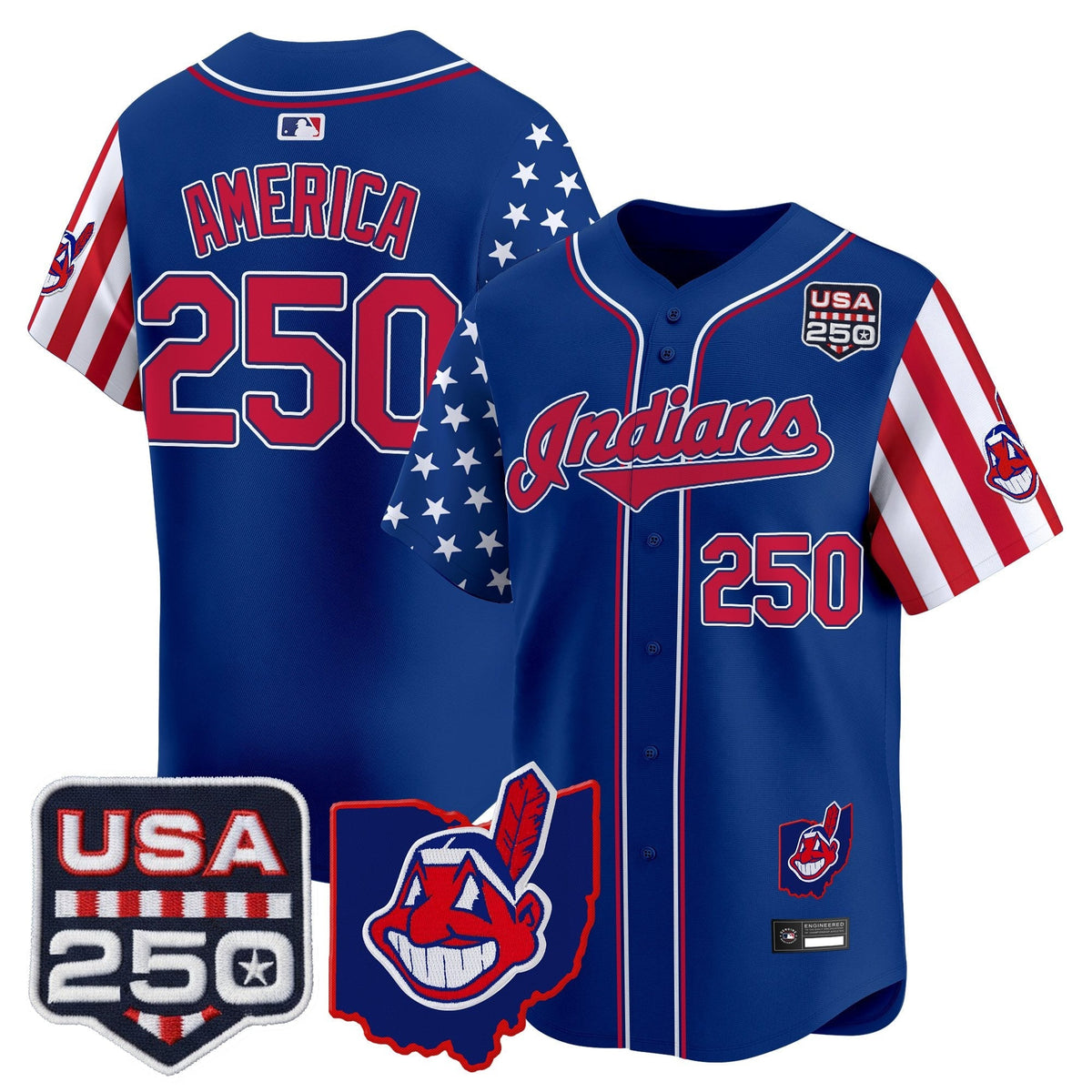 Cleveland Indians "America250 Edition" Vapor Premier Limited Jersey - All Stitched