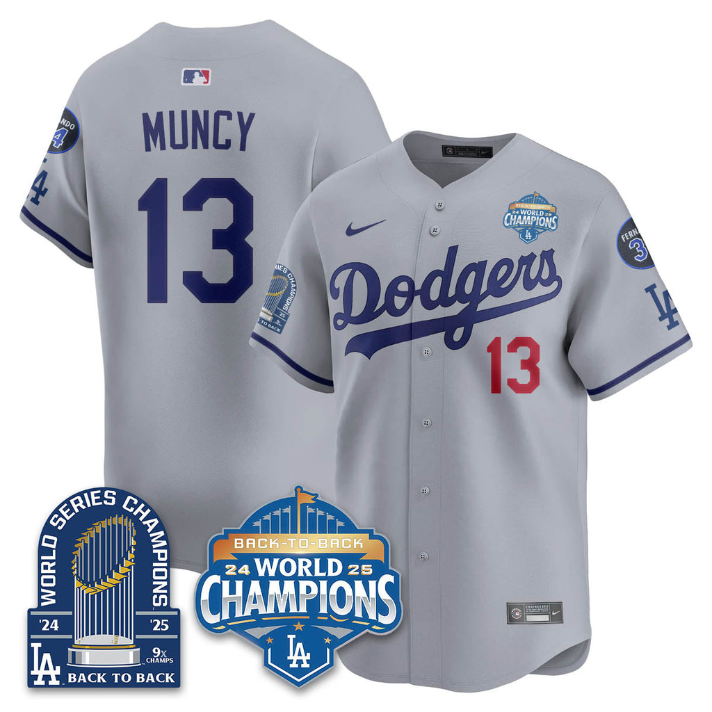 LAD 2025 World Series Champions  Gold Jersey - 9x Champs - Stitched