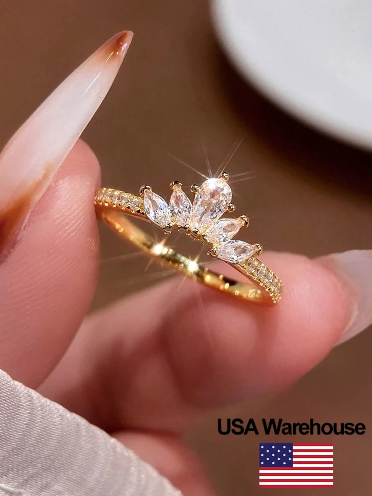 925 Sterling Silver Brilliant Luxury Zircon Exquisite Crown Ring For Women Engagement Wedding Luxury High Quality Fine Jewelry