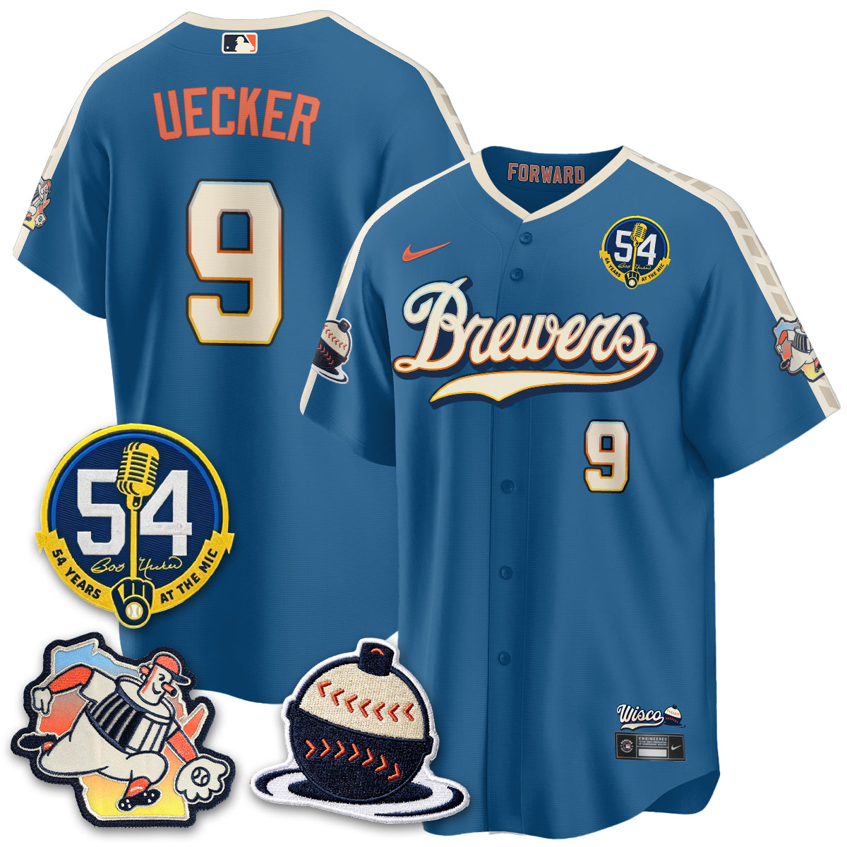 Milwaukee Brewers 2026 City Connect Bob Uecker Vapor Limited Jersey - All Stitched V1