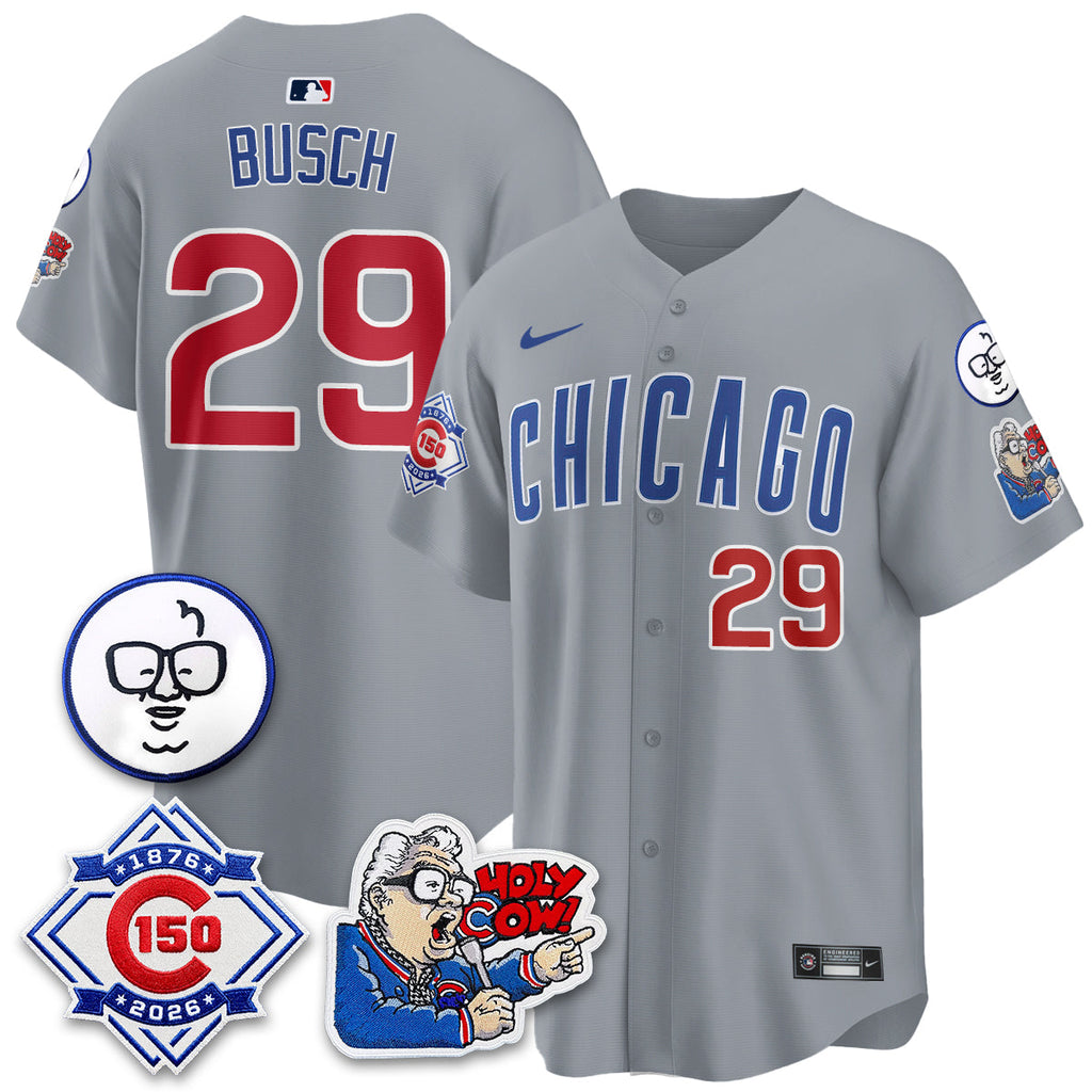 CHC 150th Anniversary Harry Caray Holy Cow Limited Navy Jersey - Stitched V2
