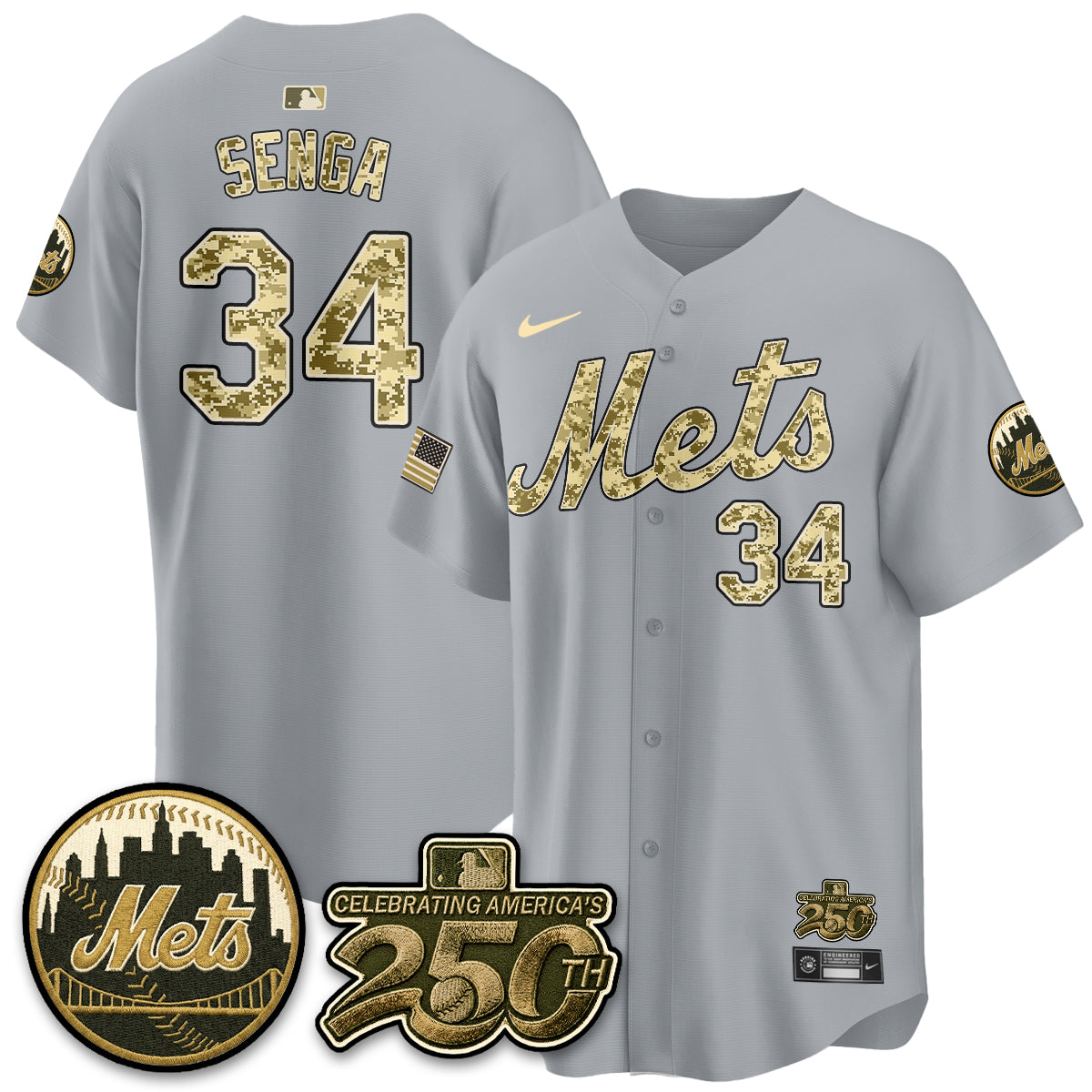 New York Mets Armed Forces Day Vapor Premier Limited Jersey - All Stitched V2