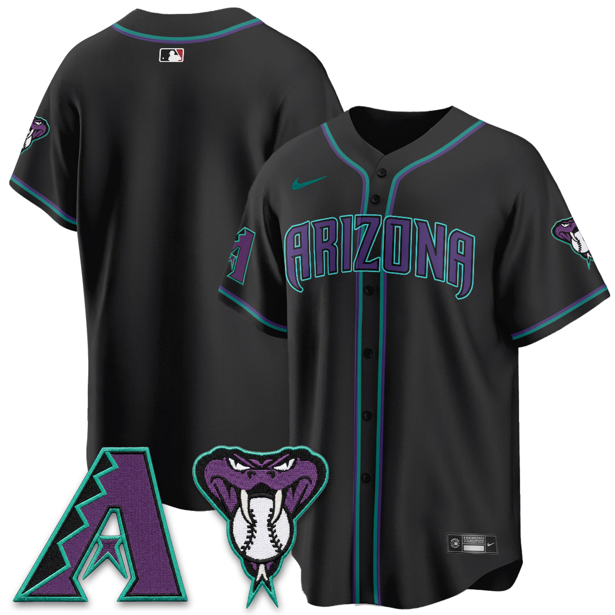 Arizona Diamondbacks Black Out Style Vapor Premier Limited Jersey - All Stitched