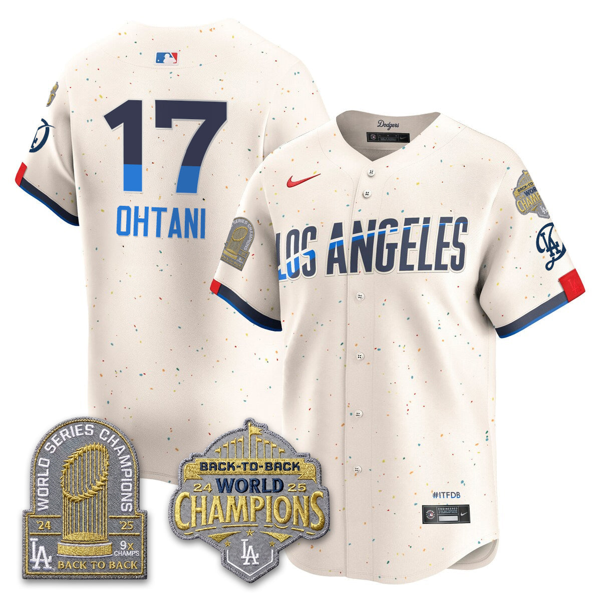 Los Angeles Dodgers Gold Collection Vapor Limited Jersey - 9x & B2B Champs - All Stitched