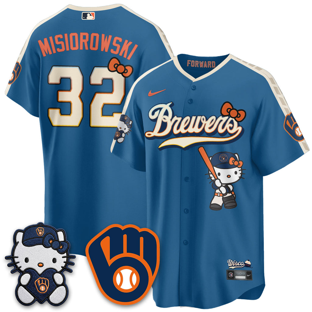 Milwaukee Brewers Meow KT Night Vapor Limited Jersey - All Stitched