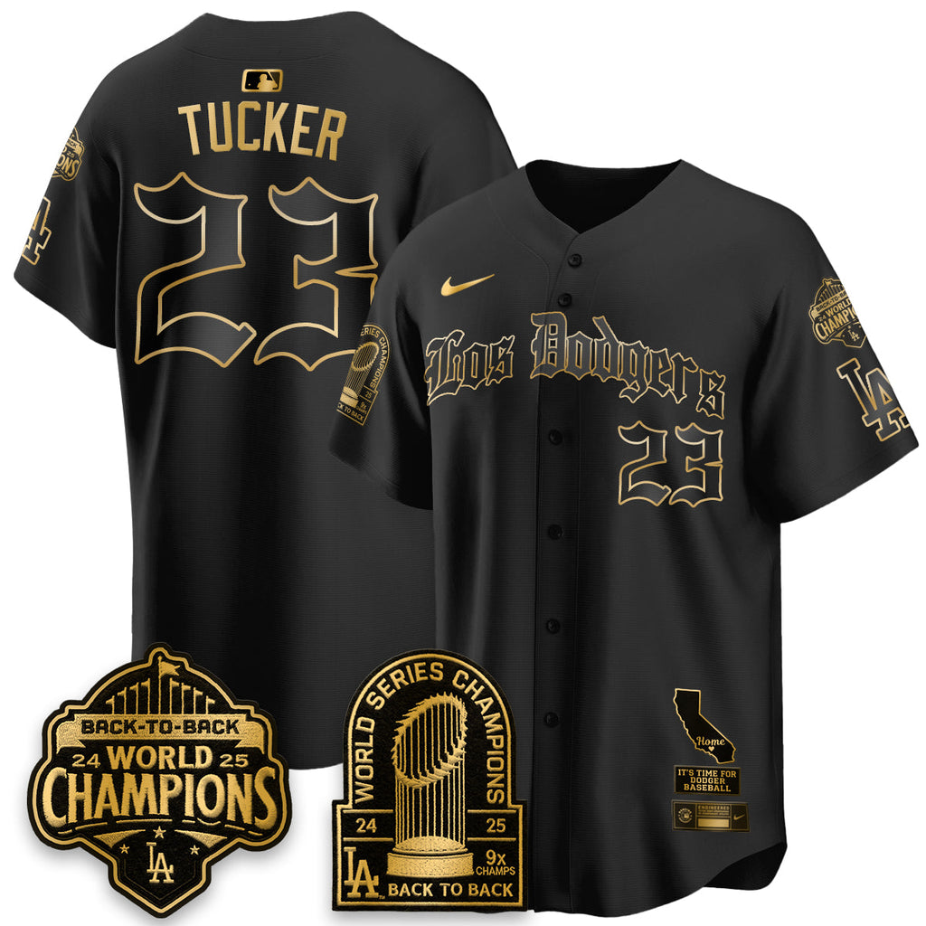 Los Angeles Dodgers World Series Champions Vapor Premier Limited Gothic Edition Jersey - All Stitched