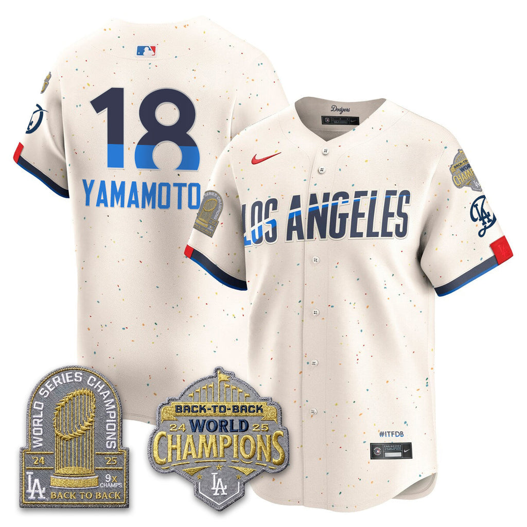 Los Angeles Dodgers Gold Collection Vapor Limited Jersey - 9x & B2B Champs - All Stitched