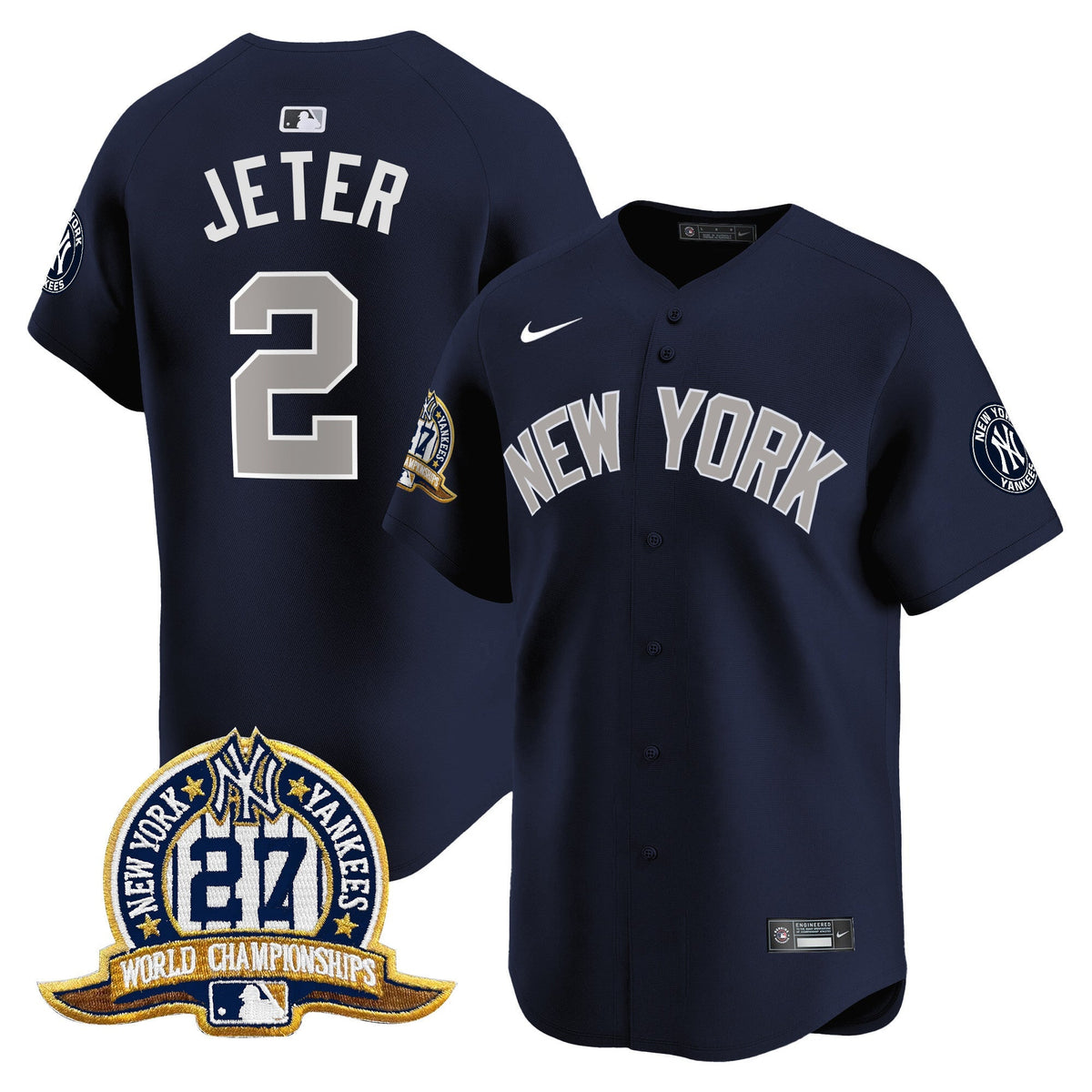 NYY 27 Time Champions Patch Vapor Premier Limited Jersey - All Stitched