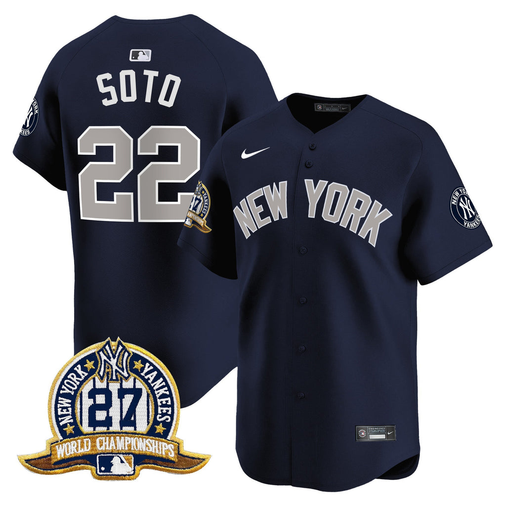 NYY 27 Time Champions Patch Vapor Premier Limited Jersey - All Stitched