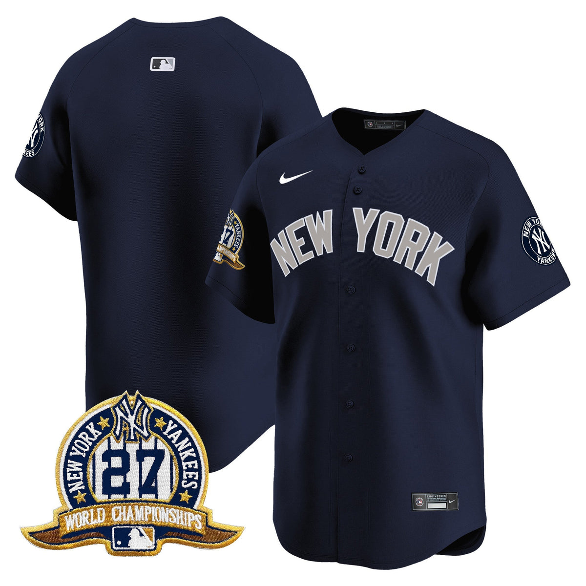 NYY 27 Time Champions Patch Vapor Premier Limited Jersey - All Stitched