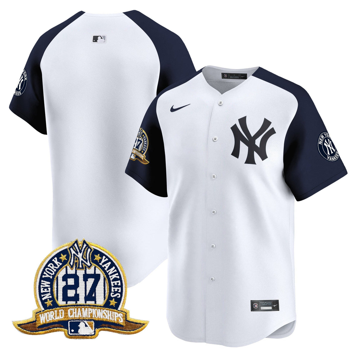 NYY 27 Time Champions Patch Vapor Premier Limited Jersey - All Stitched