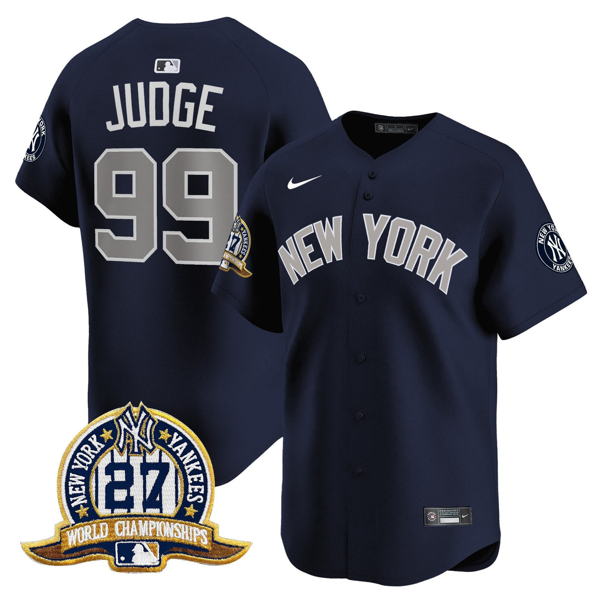 NYY 27 Time Champions Patch Vapor Premier Limited Jersey - All Stitched