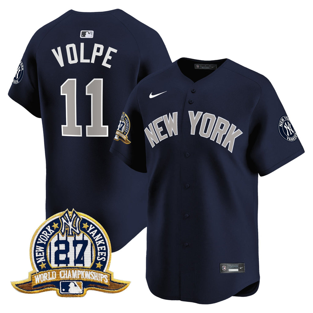 NYY 27 Time Champions Patch Vapor Premier Limited Jersey - All Stitched